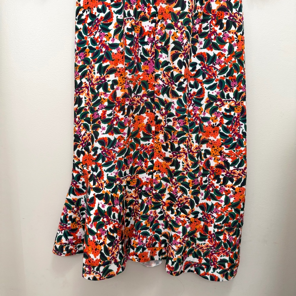 SALONI Grace Silk Midi Dress Off Shoulder Floral Multi Size 8 - Picture 9 of 12